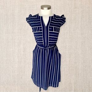 MONTEAU Striped Sleeveless Mini Dress